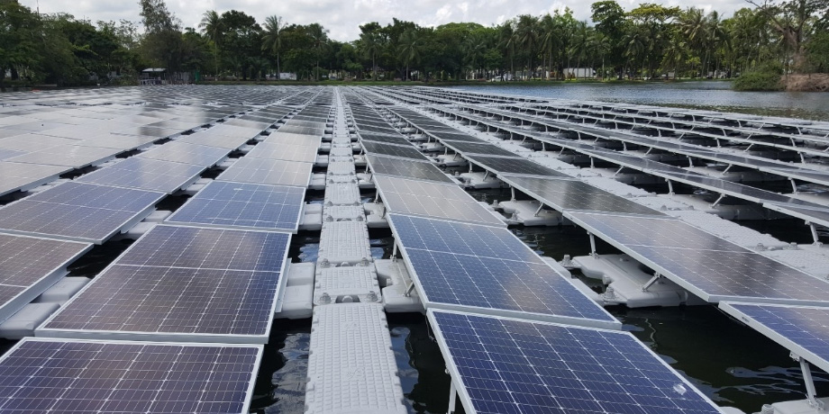 Installation of floating mega solar power plant in  SAHA group’s industrial area.