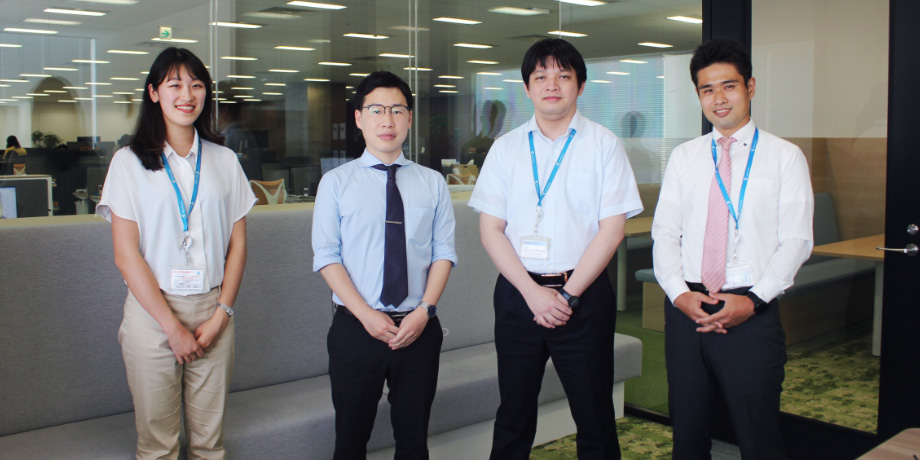 Members of Tokyo Century's JCM project. Yasufuku, Kakumoto, Htet, and Tanaka.