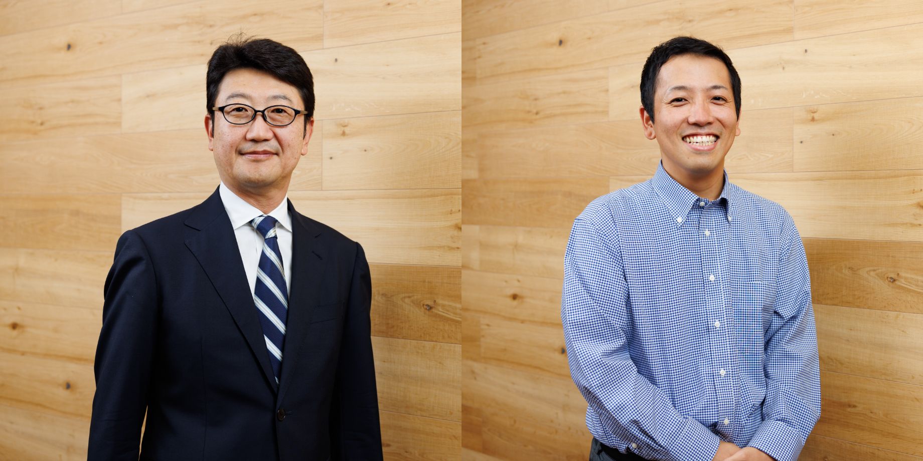 Toshiyuki Otobe, Executive Officer and President of the Personnel Unit (left) and Shinsaku Takano of the DX Strategy Division (right)